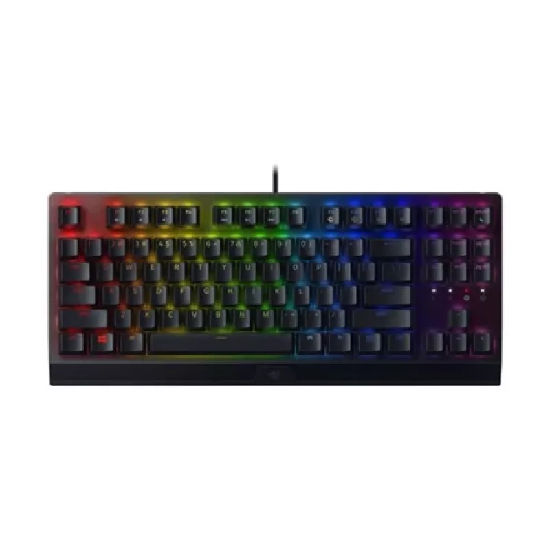 Mechanische Gaming-Tastatur Razer SchwarzWidow V3 Tenkeyless — USB, QWERTY US, Razer Gelb Switches, RGB-Hintergrundbeleuchtung, schwarz