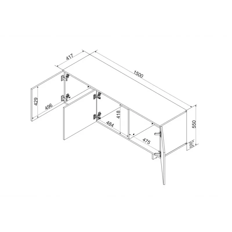 Cama 3D RTV-Schrank ALMA 150x41.5xH55 Kaschmir