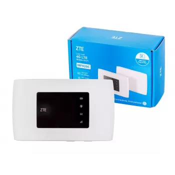 Mobilfunknetz-Router ZTE MF920C — LTE 4G (800/900/1800/2100/2600 MHz), WLAN 150 Mbit/s, 2000 mAh Batterie, weiß