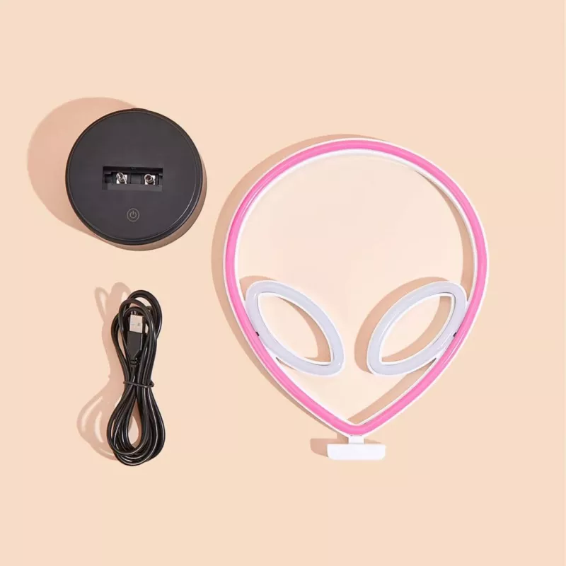 Tischleuchte MANTA SNL86PK Style Neon Lights UFO Pink – dekorative Neon-Lampe in Pink