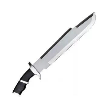 Überlebensmesser cinema classic CC-PDT — Edelstahlklinge 375 mm, Gesamtlänge 525 mm, Edelstahlgriff, schwarze Kunststoffscheide, 1 kg