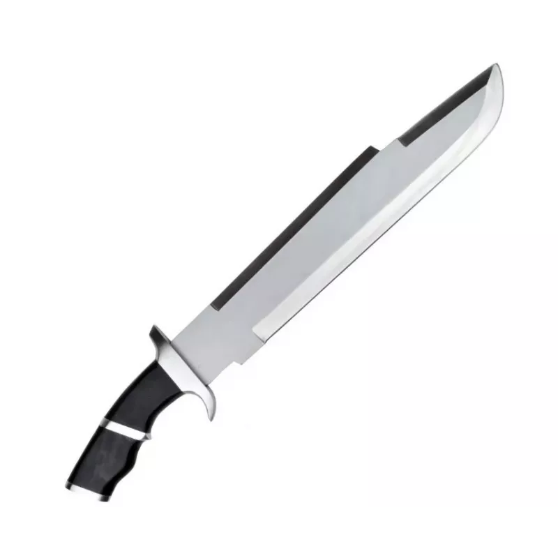 Überlebensmesser cinema classic CC-PDT — Edelstahlklinge 375 mm, Gesamtlänge 525 mm, Edelstahlgriff, schwarze Kunststoffscheide, 1 kg