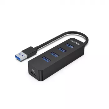 UNITEK uHUB Q4 USB 3.2 Gen 1 (3.1 Gen 1) Type-A 5000 Mbit/s Schwarz