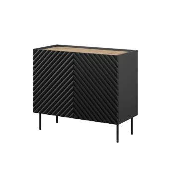 Kommode Cama Meble ONDA 2D 98x45x85 cm, schwarz, Spanplattenrahmen