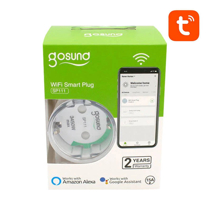 Smart-Steckdose WiFi Gosund SP111 3680W 16A, Tuya 2er-Pack