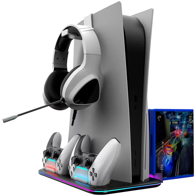 Kühlständer CANYON CS-51 RGB für PS5 schlank Schwarz mit dualer Controller-Ladestation