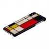 Smartphone-Hülle iKins für iPhone XS Max Mondrian Schwarz – Schutzabdeckung, Hartschale