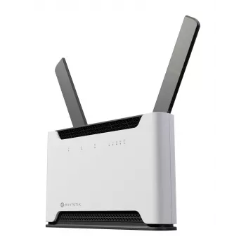 WLAN-Router MikroTik Chateau PRO ax — Dualband 2,4/5 GHz, 3548 Mbit/s, PoE, 5x LAN, 2 externe Antennen, grau/weiß