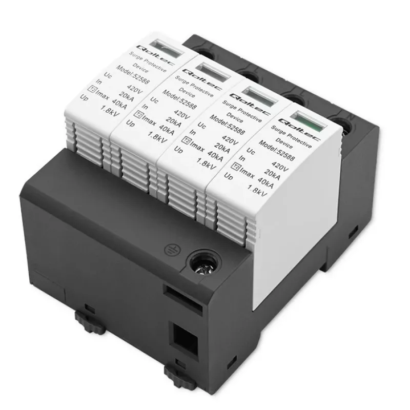 Überspannungsschutz QOLTEC 52588 AC 4P 420V T2 C — 4-poliger AC-Überspannungsableiter, 420 V, Typ 2