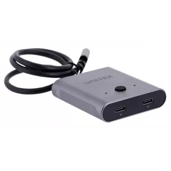 Dockingstation Unitek D1078A — USB-C-Hub, 2x USB-C-Eingang, 1x USB-C-Ausgang, 100 W PD, 4K-Unterstützung, max. 3480×2160, grau
