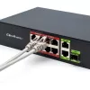Ethernet Switch QOLTEC 52297 PoE RJ45 mit PoE-Uplink und SFP-Port