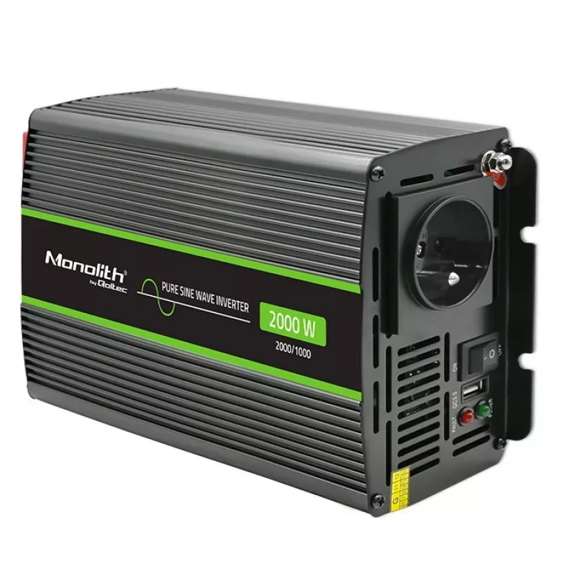 Auto-Wechselrichter Qoltec Monolith 2000 W Schwarz 12 V