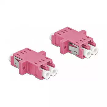 Glasfaser-Steckverbinder LC Buchse–Buchse DELOCK 86537 OM4, 2er-Pack