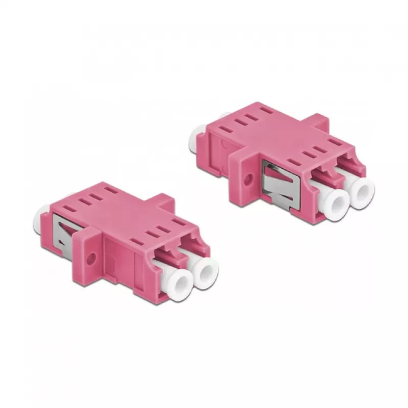 Glasfaser-Steckverbinder LC Buchse–Buchse DELOCK 86537 OM4, 2er-Pack