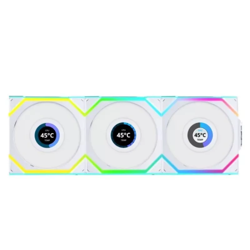 Lüfter Lian Li UNI FAN SL Wireless LCD 120 12 cm Weiß 3 Stück