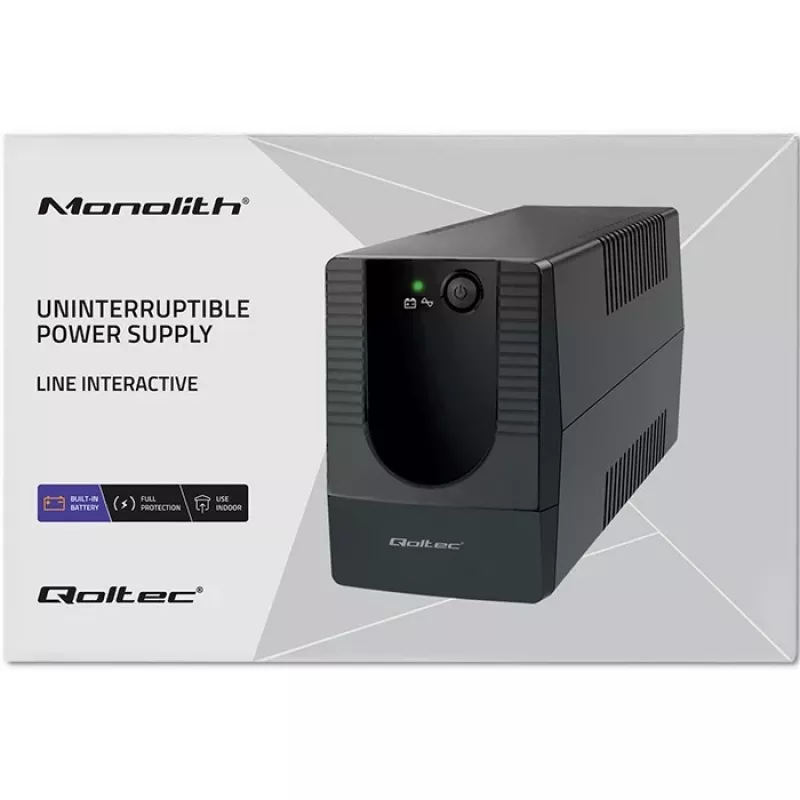 Qoltec 53774 USV (unterbrechungsfreie Stromversorgung) Line-Interactive 1 kVA 600 W 1 AC-Ausgang
