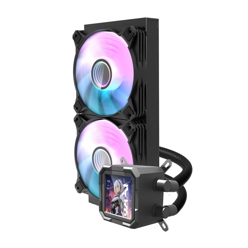 All-in-One-Flüssig-CPU-Kühler Darkflash DV240S, 120-mm-Lüfter, Schwarz, unterstützt LGA1700/AM5 und andere Sockel