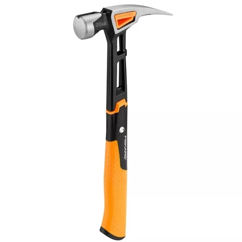 Fiskars 1020214 Hammer Klauenhammer Schwarz, Metallic, Orange