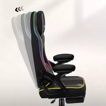 Gaming-Stuhl huzaro HZ-FORCE 4.6 RGB Schwarz Mesh — ergonomisch, höhenverstellbar, RGB-Beleuchtung, Stoffsitz, max. 130 kg