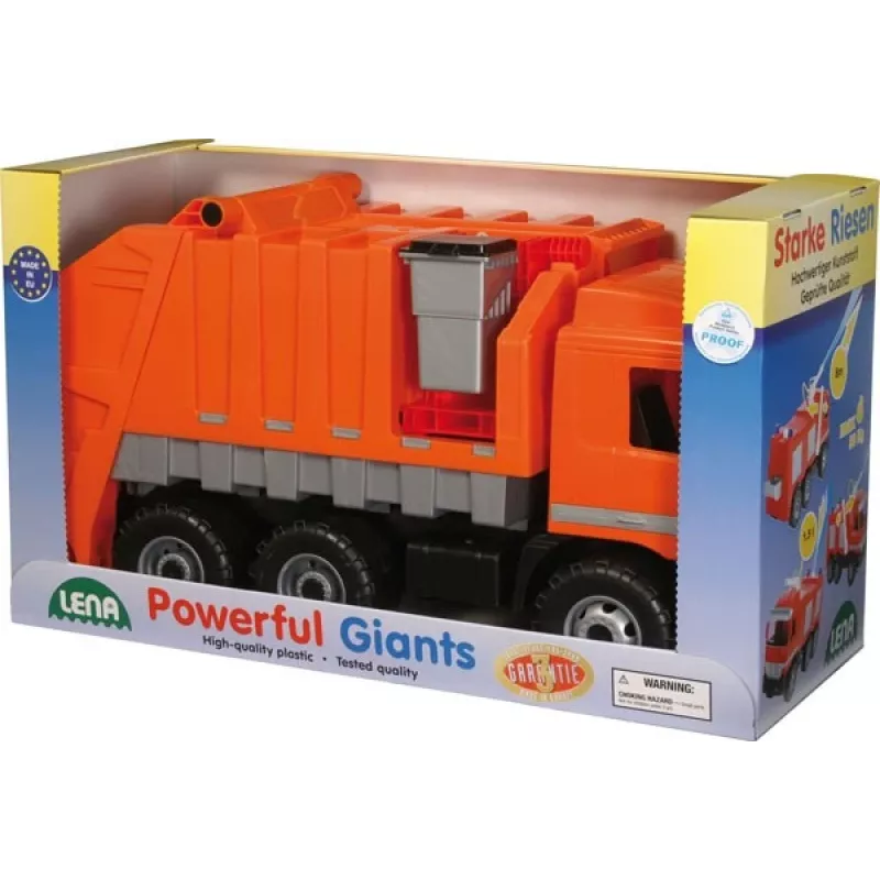 Spielzeug-Müllwagen Lena Mercedes ZL-02026, 70 cm Länge, mechanisches Spielzeugfahrzeug