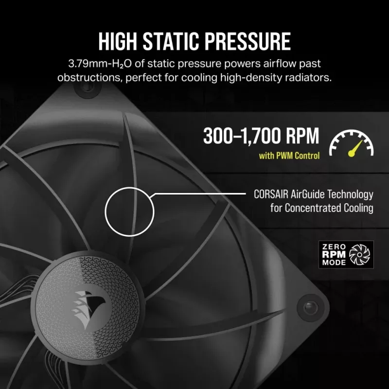 Lüfter Corsair iCUE LINK RX140 14 cm Schwarz 300-1700 U/min