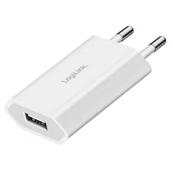 USB-A-Steckdosenadapter, 5 W, 5 V/1 A, 1x USB-A, weiß