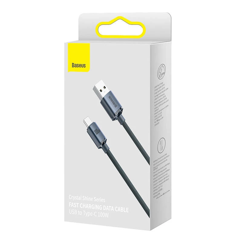 Baseus Crystal Shine Kabel USB auf USB-C, 100W, 2m (schwarz)