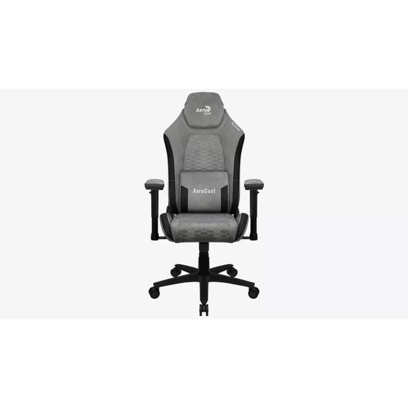 Aerocool Crown AeroSuede universeller Gaming-Stuhl mit gepolsterter Sitzfläche, Steingrau