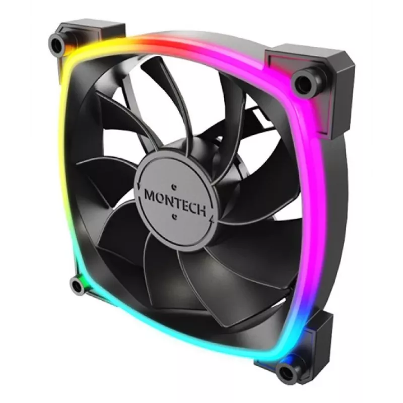 Montech RX120 PWM Computergehäuselüfter 12 cm Schwarz 3 St.