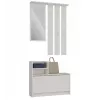 Garderobenschrank Top e shop VERA Cashmere GS1 — 1800×850×240 mm, Drehtür, Spiegel, 1 Einlegeboden, 6 Haken