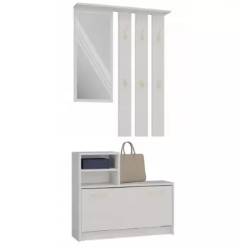 Garderobenschrank Top e shop VERA Cashmere GS1 — 1800×850×240 mm, Drehtür, Spiegel, 1 Einlegeboden, 6 Haken