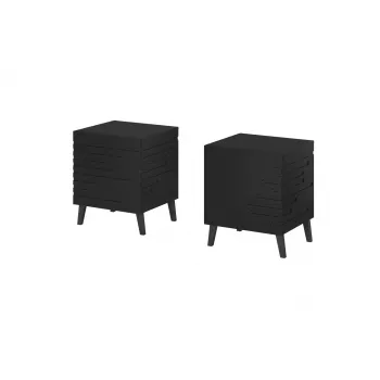 Nachttisch cama meble NOVA 44x40x52 cm mattschwarz — 1 Schublade, 16 mm Rahmen