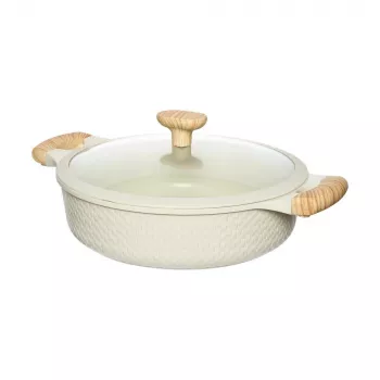 Flacher Topf D28cm 4,1L/beige
