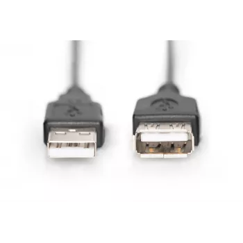 Digitus ASSMANN Basic - USB-Verlängerungskabel - USB Typ A, 4-polig (M) - USB Typ A, 4-polig (W) - 3 m (USB/USB 2.0) - Vergossen - Schwarz (AK-300200-030-S)