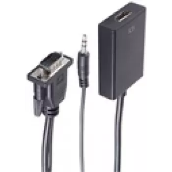 shiverpeaks BS10-01006 Videokabel-Adapter 0,15 m VGA (D-Sub) + 3,5 mm HDMI Typ A (Standard) Schwarz (BS10-01006)