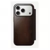 Handyhülle Nomad Modern Leather Folio für iPhone 17 Pro, Leder/Aluminium, 16 cm (6,3 Zoll) braun, 4 Kartenfächer