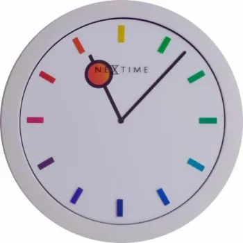 NeXtime Uhr 3048 Color Change, Ø28 cm, Wand, Weiß/Mehrfarbig