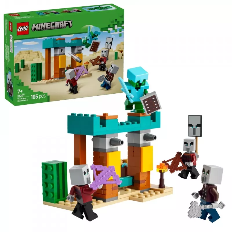 LEGO Bauset Die Illager-Wüstenpatrouille 21267 – Minecraft Spielset, 105 Teile, 4 Minifiguren, 80×60×110 mm