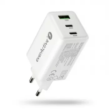 Power charger everActive SQ-655Q 65W, 1×USB-A + 2×USB-C fast charging