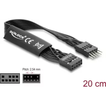 Parallelkabel DELOCK 86049, 9-polig auf 9-polig, Länge 0,2 m, schwarz