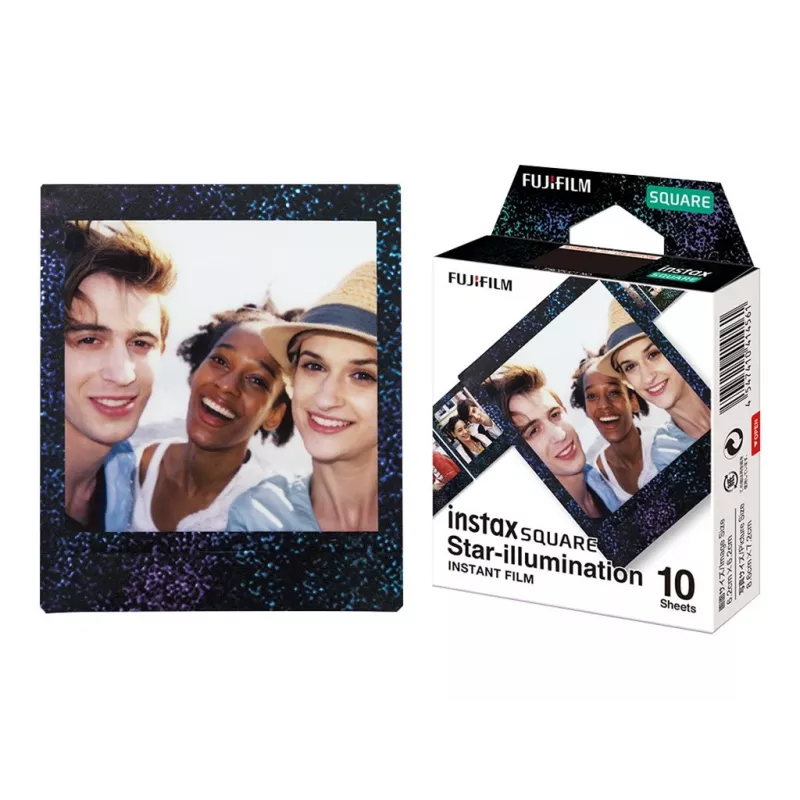 Fujifilm | Instax Square Star Illumination Sofortbildfilm (10 Blatt) | 86 x 72 mm | Druckgröße: 86 mm x 72 mm, Bildgröße: 62 mm x 62 mm | Menge 10