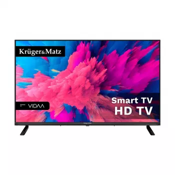 TV Krüger&Matz KM0232-V3 32 Zoll (81,3 cm) HD Smart TV, DLED, 1366×768, Wi‑Fi, 3×HDMI, 2×USB, 16 W, VESA 200×200, schwarz