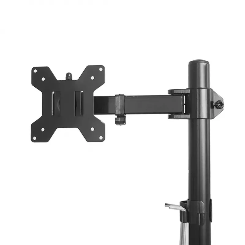 Maclean MC-967 Doppelter vertikaler Monitor-Tischhalterung Bildschirmhalter max. VESA 100x100, 13-27, 2x 9 kg, pulverbeschichtet, neigbar, drehbar, verstellbar