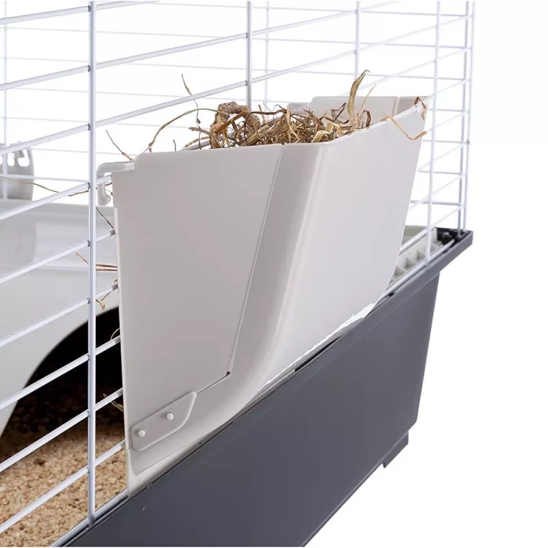 Käfig FERPLAST Casita 100 für Kaninchen und Meerschweinchen, Metall/Kunststoff, 960×570×560 mm, Taupe/Weiß