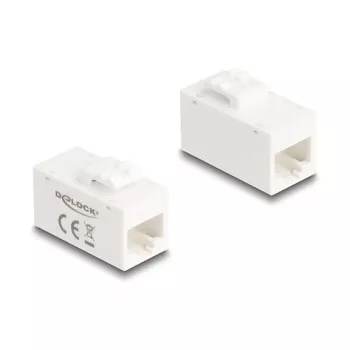 Keystone-Modul DELOCK 90639 – flacher RJ-45-Einsatz, weiß, 16,2×30×20,5 mm