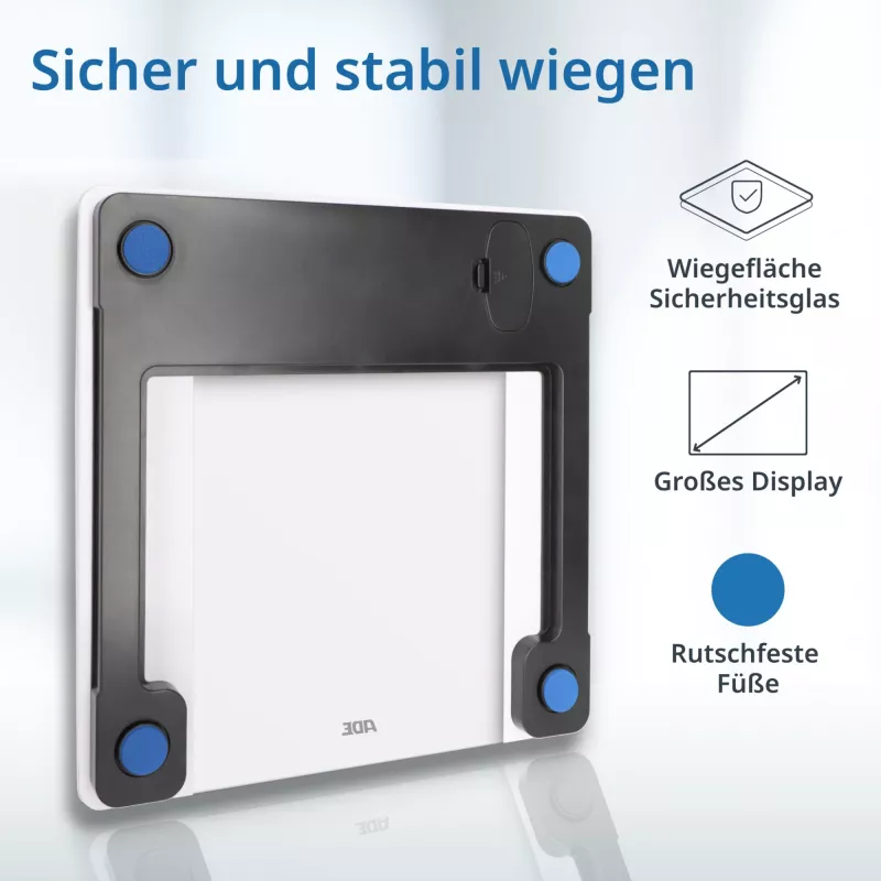 Körperanalysewaage ADE BA2300-2 mit Bluetooth und Körperfettmessung
