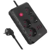 Steckdosenleiste MACLEAN MCE393 B — 4 Steckdosen, 3×USB, 110–240 V, 2500 W, 3 m Kabel, schwarz