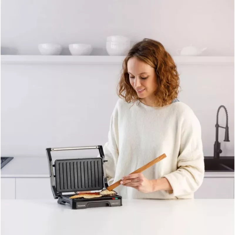 Kontaktgrill Taurus MYGRILL LEGEND 1000W, Edelstahl/ schwarz, Kochfläche 230×145 mm