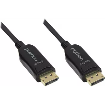 Optisches Hybrid DisplayPort 1.2 Verbindungskabel, 4K2K / UHD 60Hz, vergoldeter Stecker und Kupferkontakte, schwarz, 100m, PYTHON® Serie (GC-M0180)