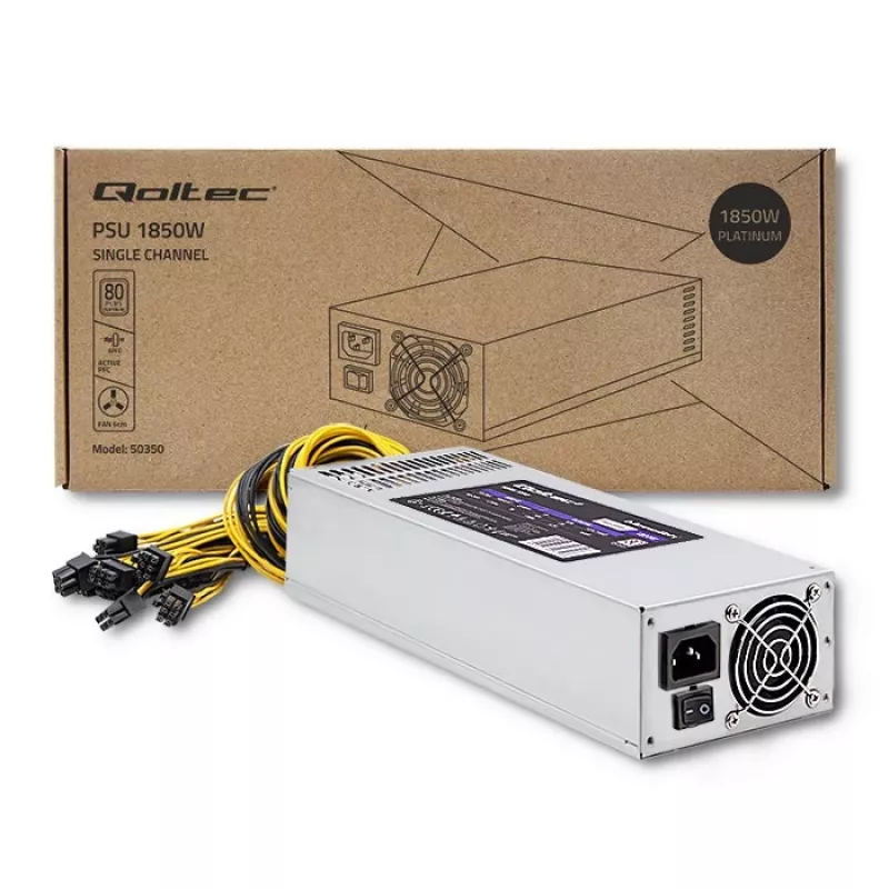Qoltec 50350 Netzteil 1850W PCI-E | 80 Plus Platinum | Gaming Miner